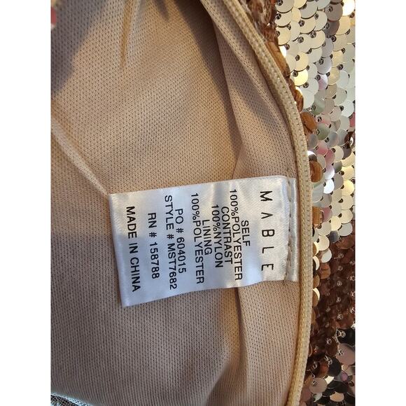 NWT Mable Mermaid Two Piece Rose Gold Sequin Gown Form Fit Prom Dress SMALL SM S - Picture 6 of 10